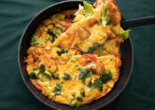 Loaded Broccoli and Potato Frittata with Cheddar Cheese
